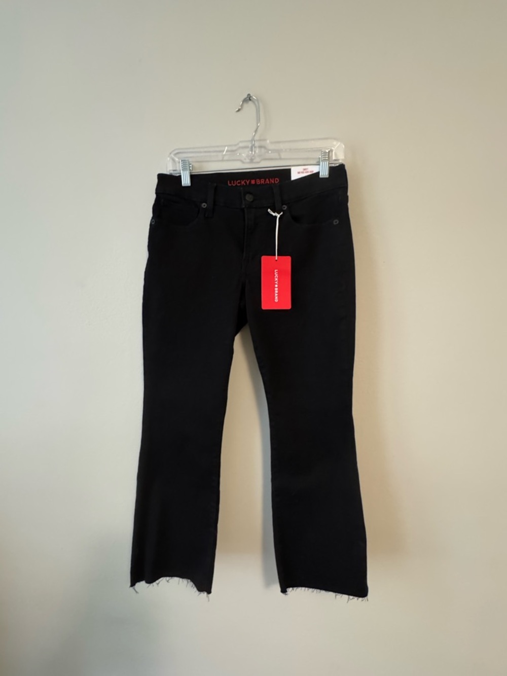 NWT Lucky Brand Women's Black Sweet Kick Crop Flare Jeans, Size 6/28